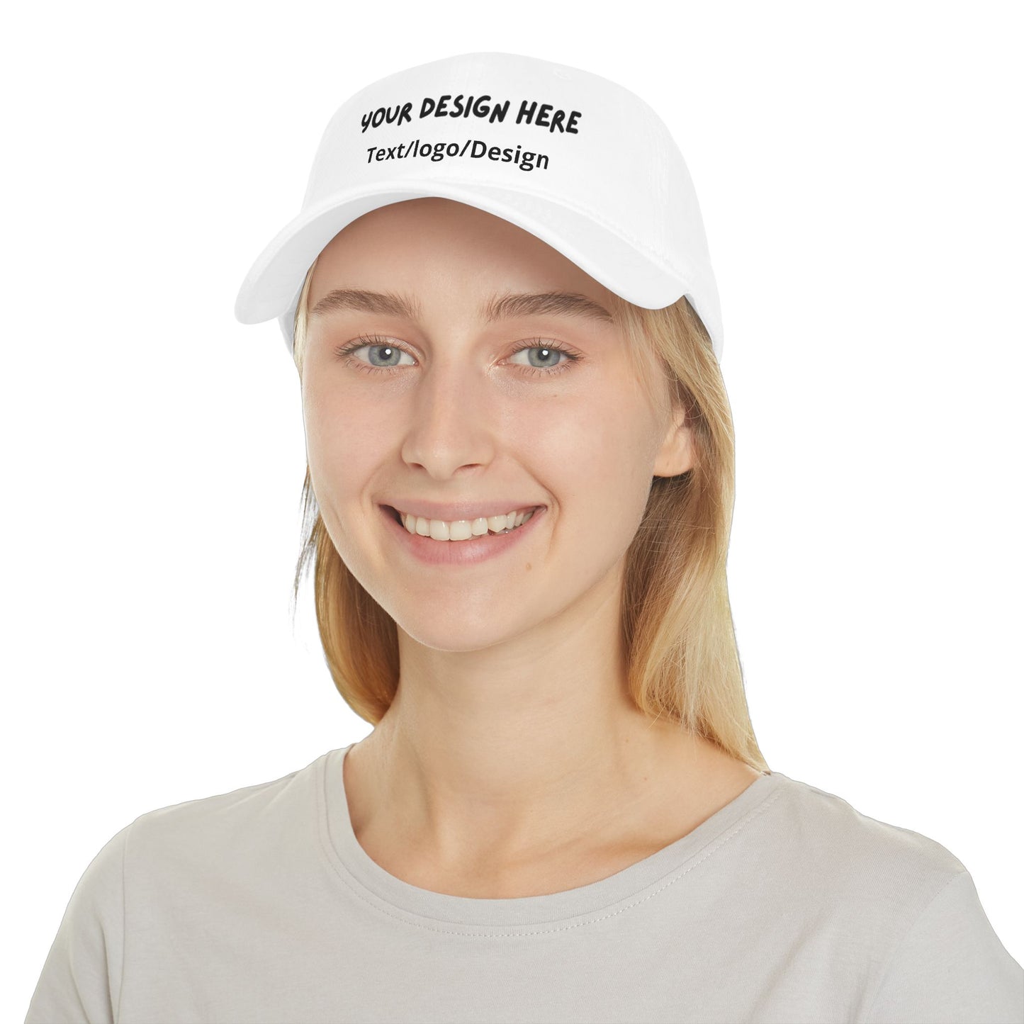 Woman wearing White custom photo hat – LilMonal