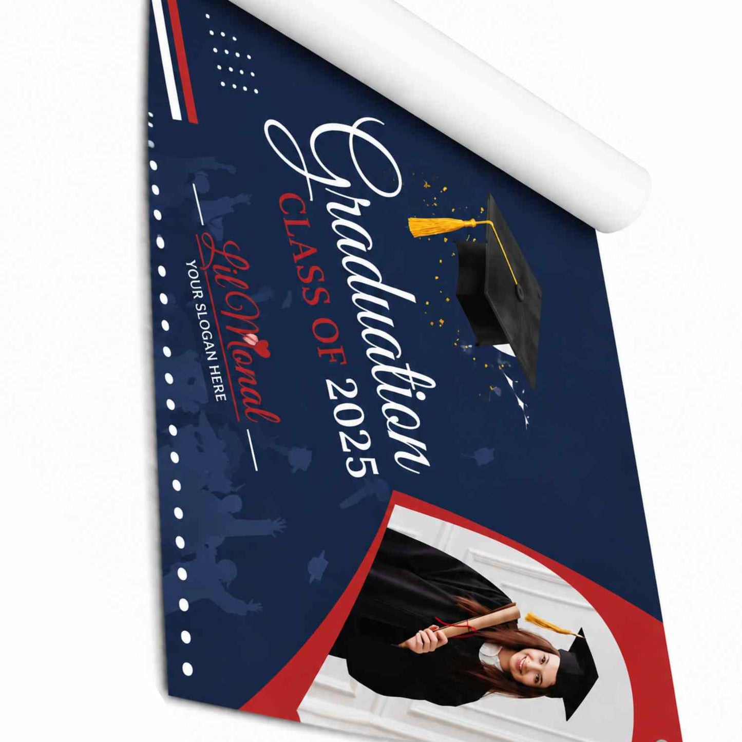 LilMonal custom retractable roll up banner 33x81 aluminum stand personalized trade show display