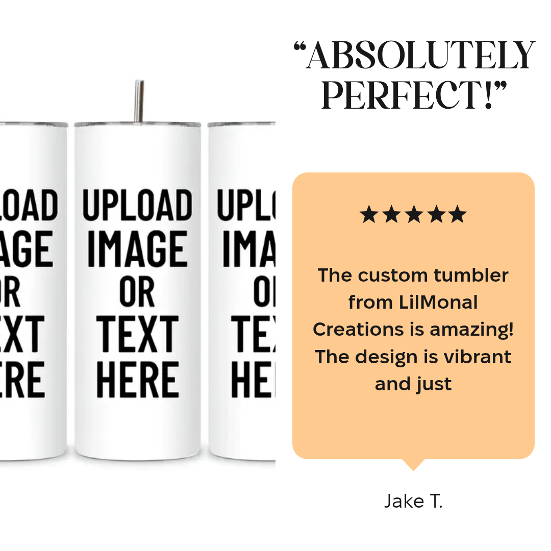 Custom 20oz Skinny Tumbler – Personalized with Your Photo, Text, or Logo
