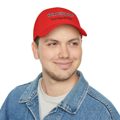 Man wearing Red personalized custom baseball cap – LilMonal
