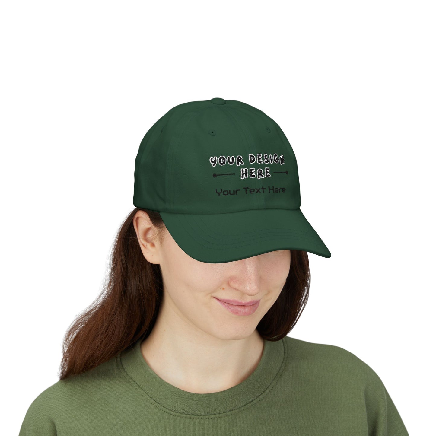 Woman wearing personalized embroidered Spruce dad hat – LilMonal