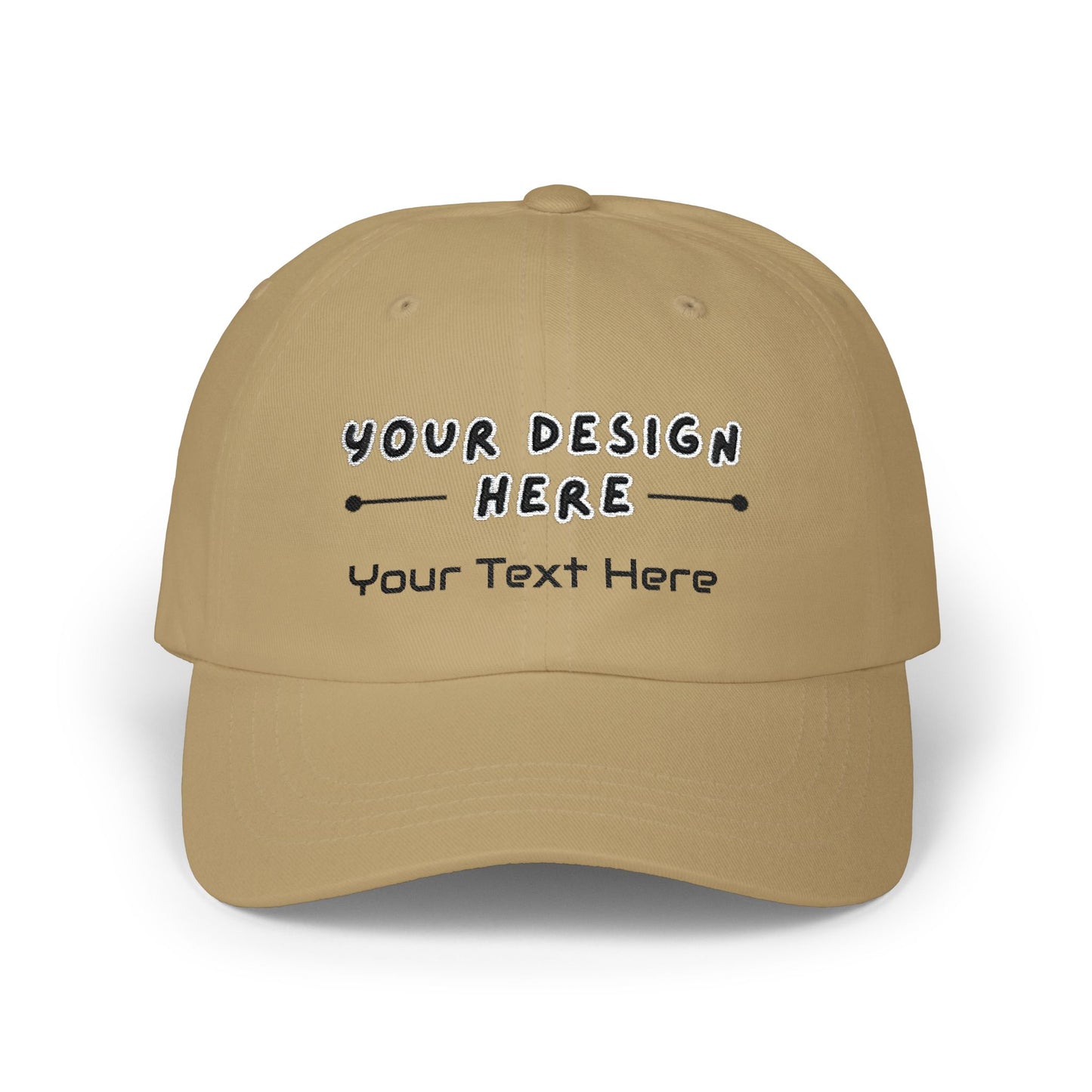 Custom embroidered Khaki Yupoong dad hat with personalized text – LilMonal