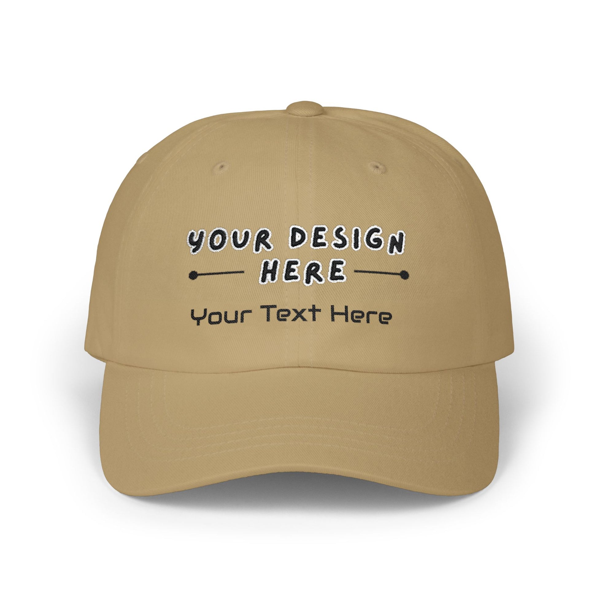 Custom embroidered Khaki Yupoong dad hat with personalized text – LilMonal