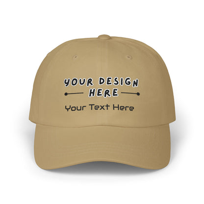 Custom embroidered Khaki Yupoong dad hat with personalized text – LilMonal