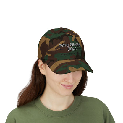 Woman wearing personalized embroidered Green Camo dad hat – LilMonal