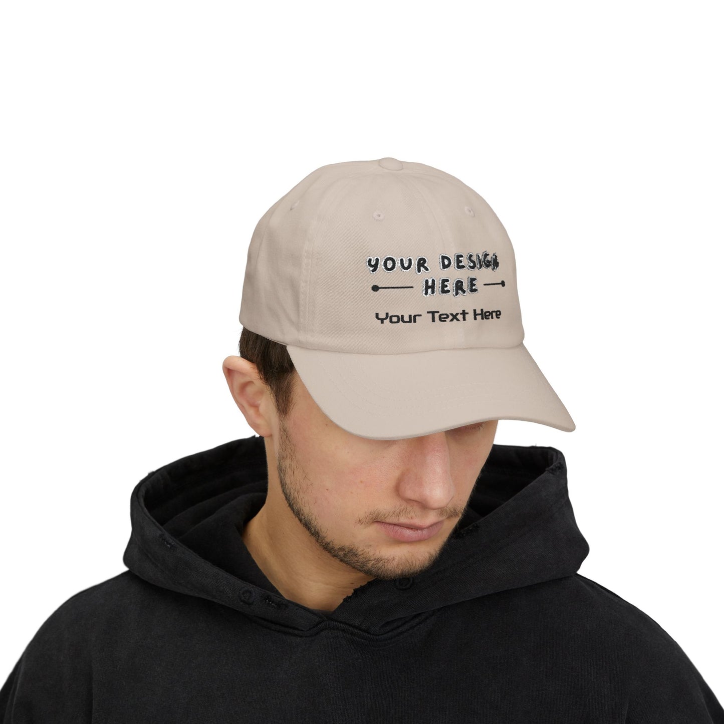 Man wearing custom embroidered Stone dad hat – LilMonal