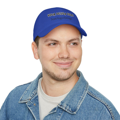Man wearing Royal blue personalized custom baseball cap – LilMonal