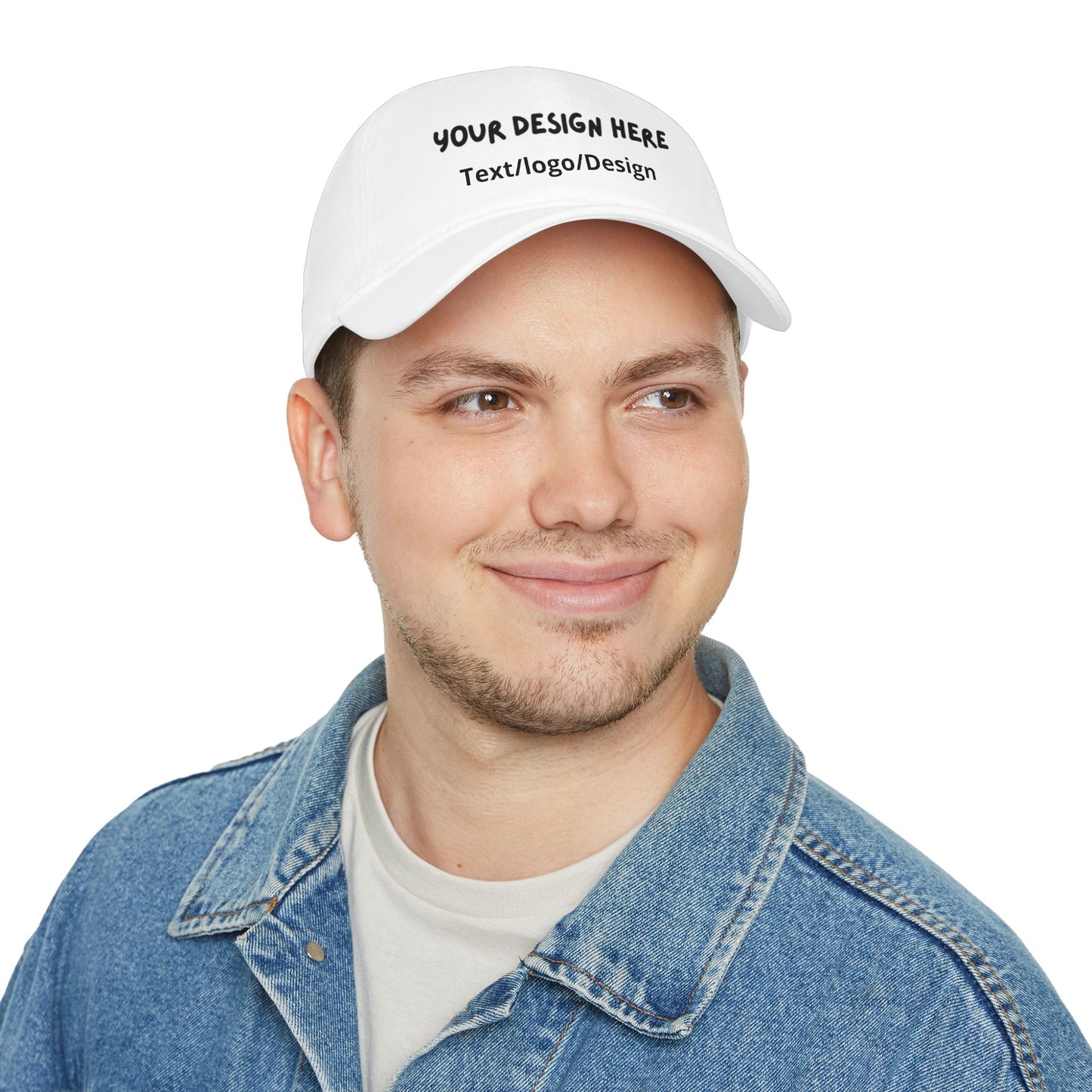 Man wearing White personalized custom baseball cap – LilMonal