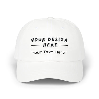 Custom embroidered White Yupoong dad hat with personalized text – LilMonal