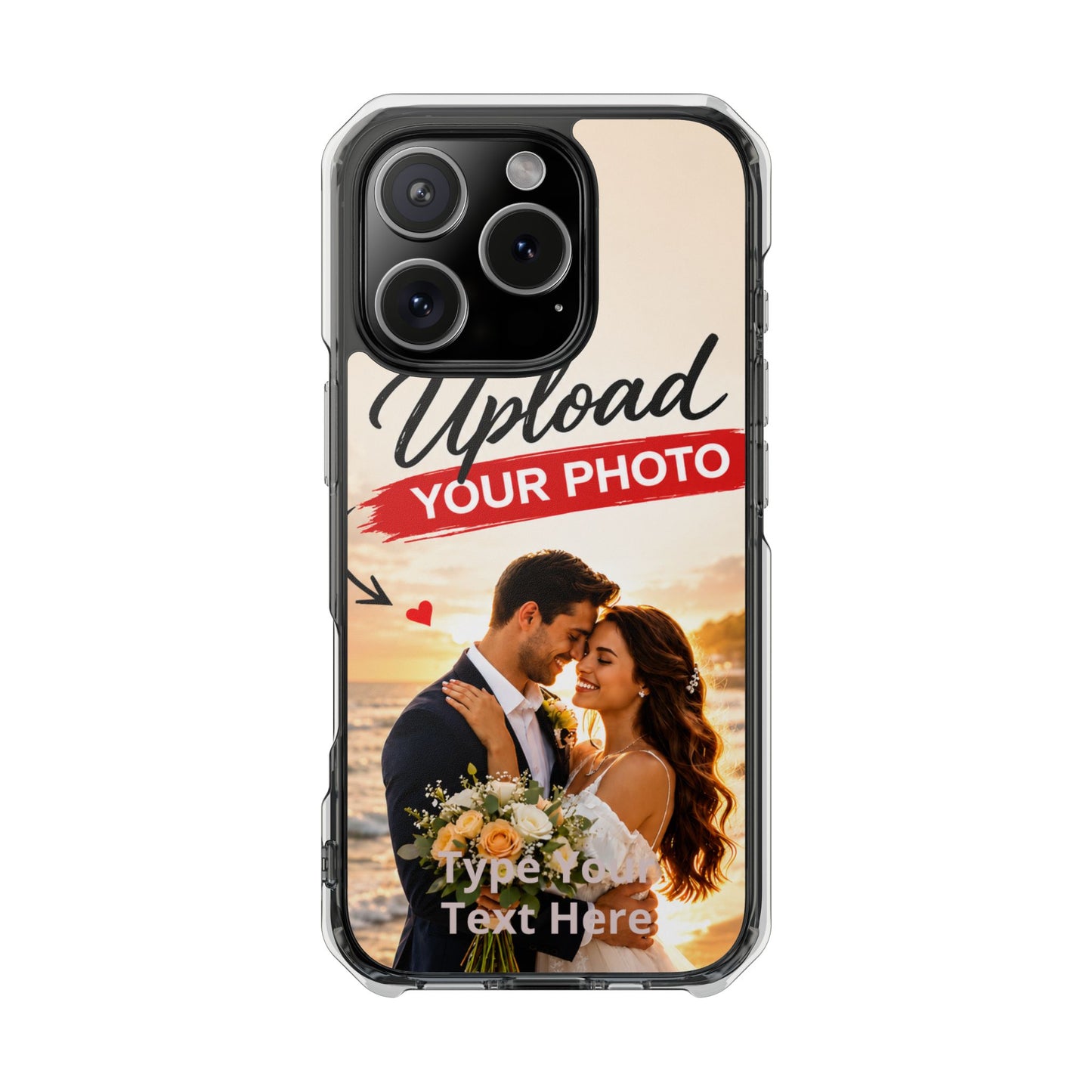 Custom Clear Magnetic Phone Case — Upload Your Photo & Text