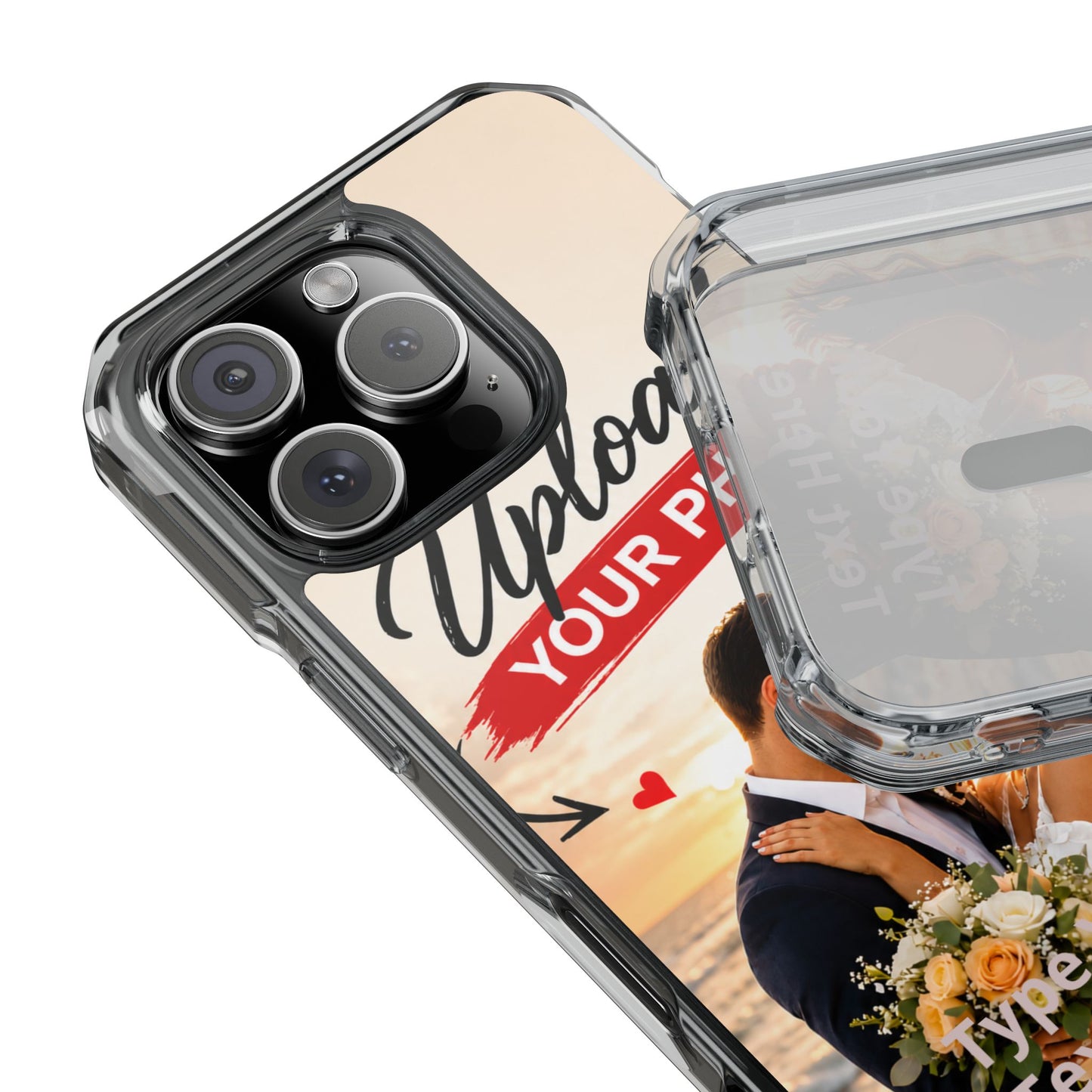 Custom Clear Magnetic Phone Case — Upload Your Photo & Text