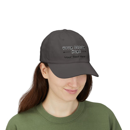 Woman wearing personalized embroidered Dark Grey dad hat – LilMonal