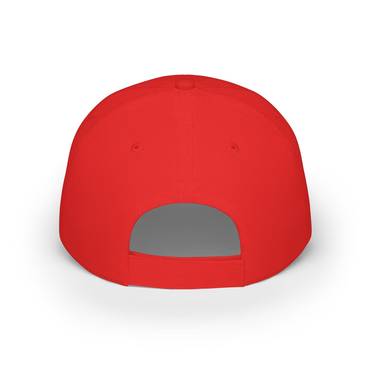 Red custom dad hat back view with adjustable closure – LilMonal