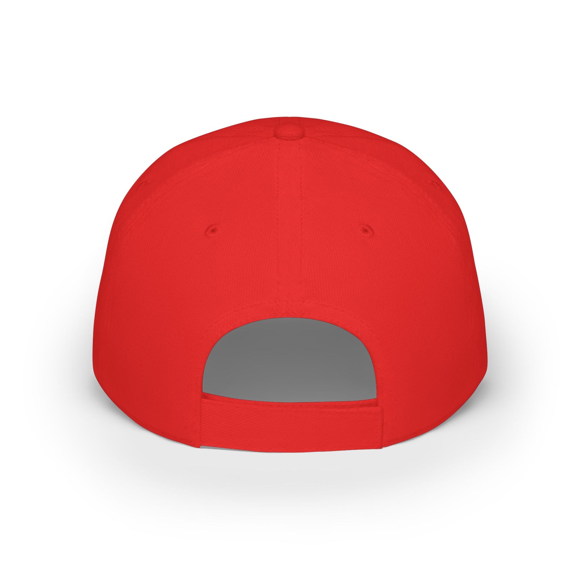 Red custom dad hat back view with adjustable closure – LilMonal