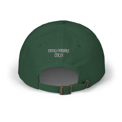 Spruce embroidered dad cap back view with antique brass buckle – LilMonal