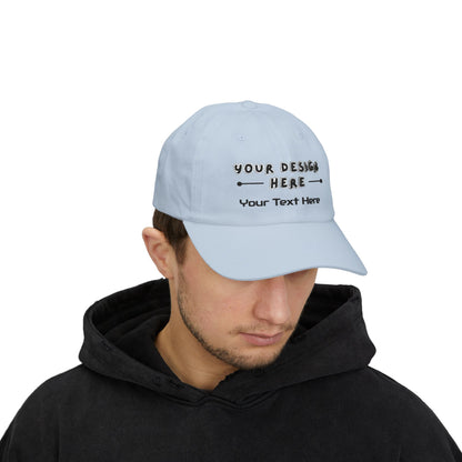 Man wearing custom embroidered Light Blue dad hat – LilMonal