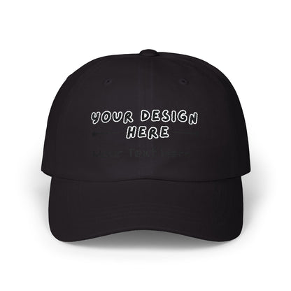 Custom embroidered Black Yupoong dad hat with personalized text – LilMonal