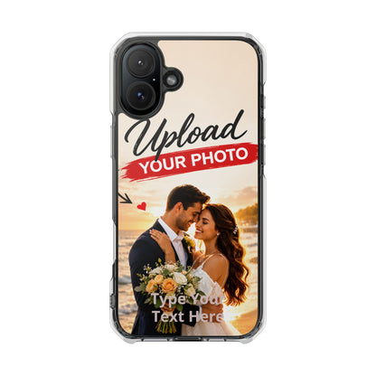 Custom Clear Magnetic Phone Case — Upload Your Photo & Text