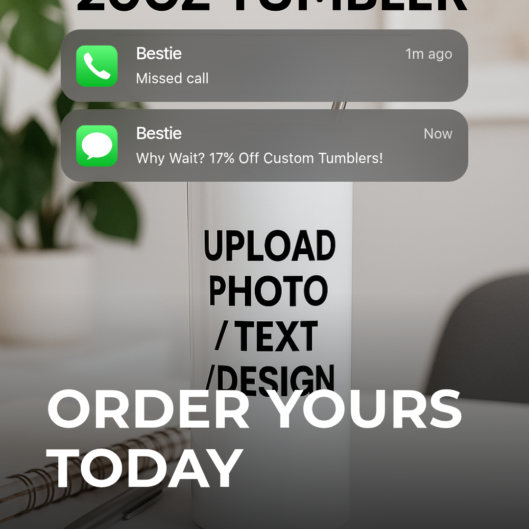 Custom 20oz Skinny Tumbler – Personalized with Your Photo, Text, or Logo