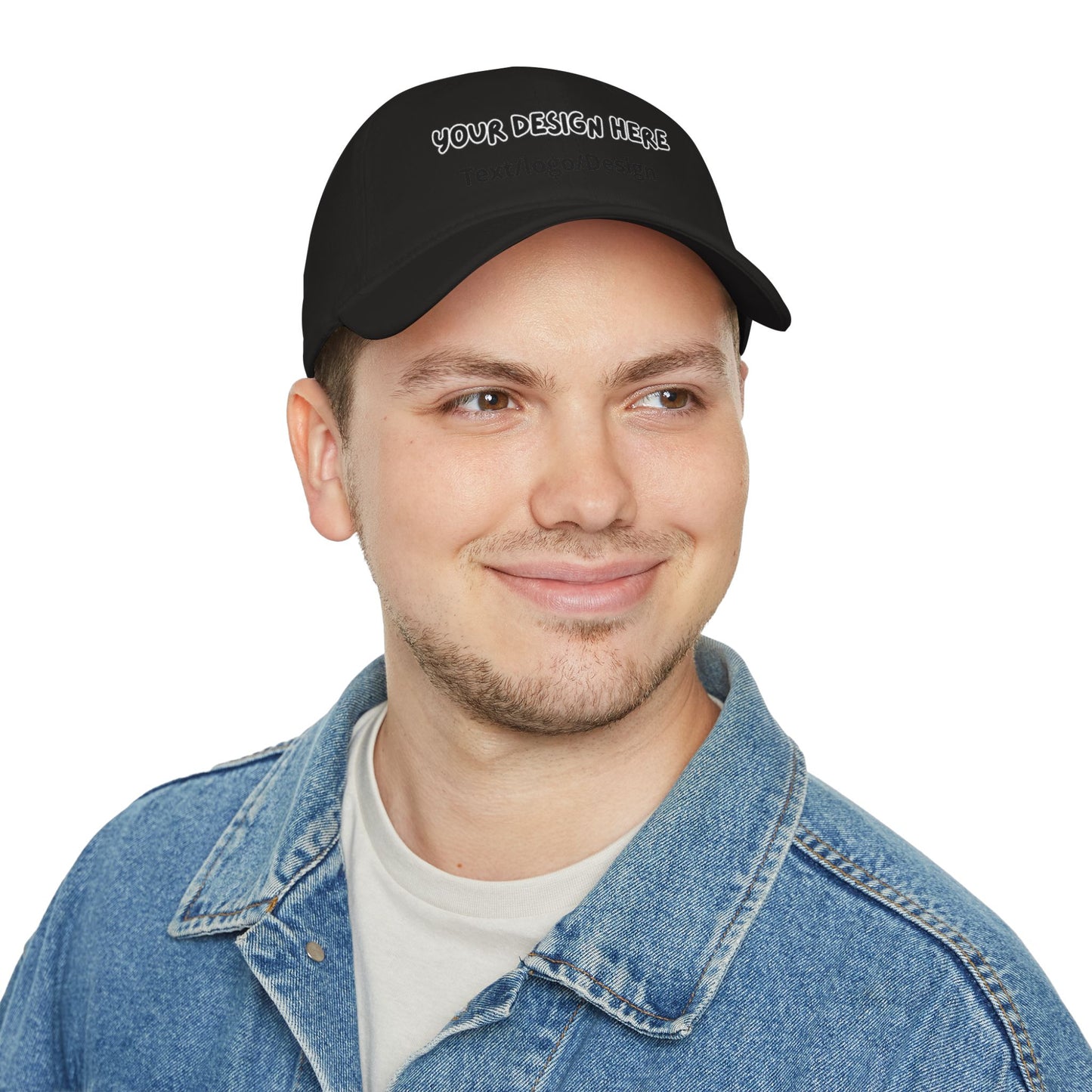 Man wearing Black personalized custom baseball cap – LilMonal