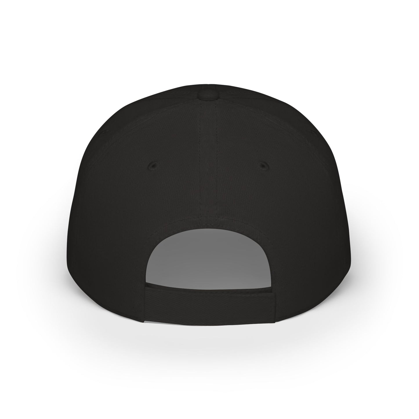 Black custom dad hat back view with adjustable closure – LilMonal