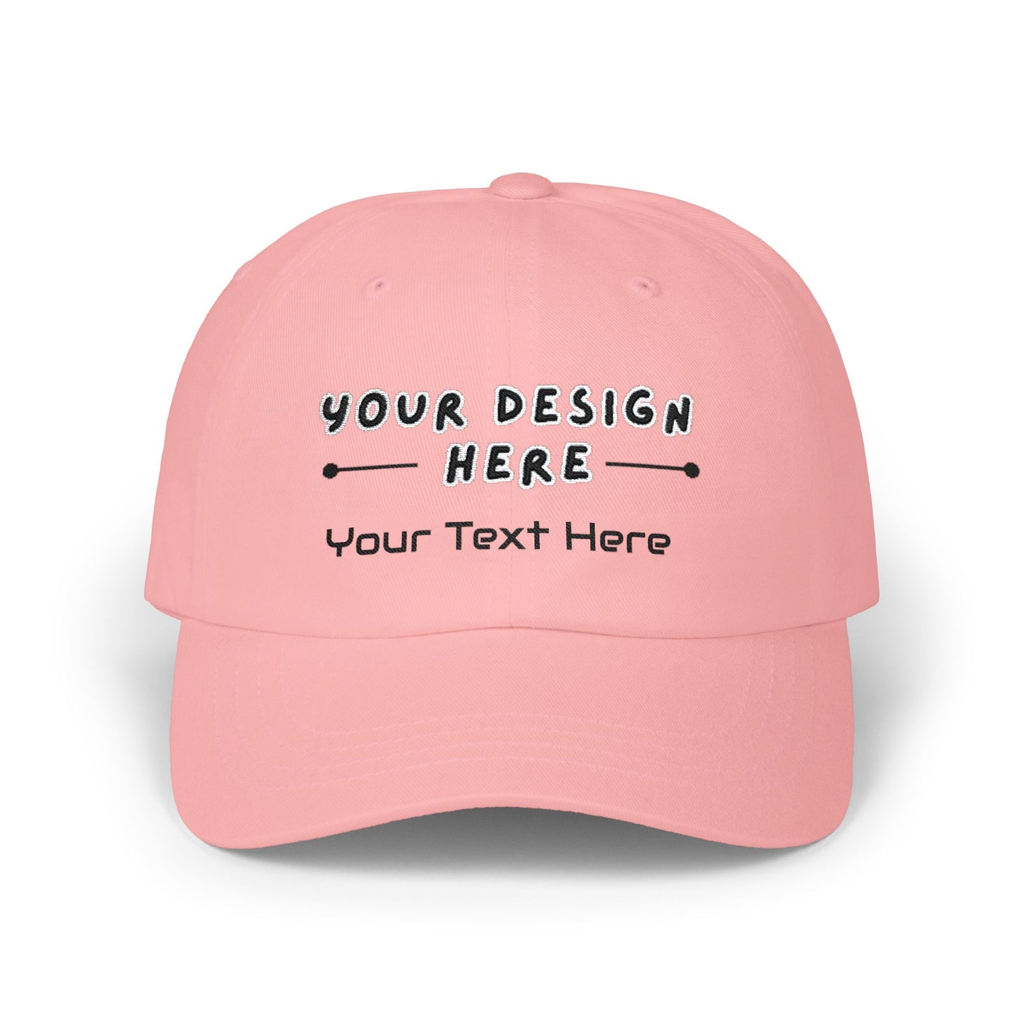 Custom embroidered Pink Yupoong dad hat with personalized text – LilMonal