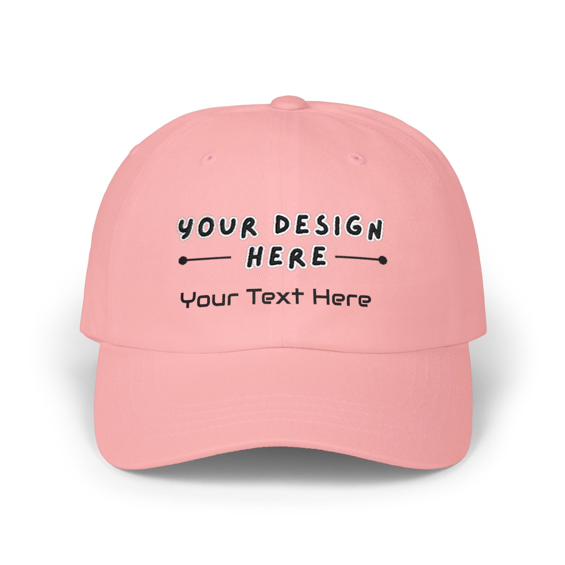 Custom embroidered Pink Yupoong dad hat with personalized text – LilMonal