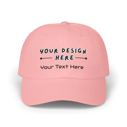 Custom embroidered Pink Yupoong dad hat with personalized text – LilMonal