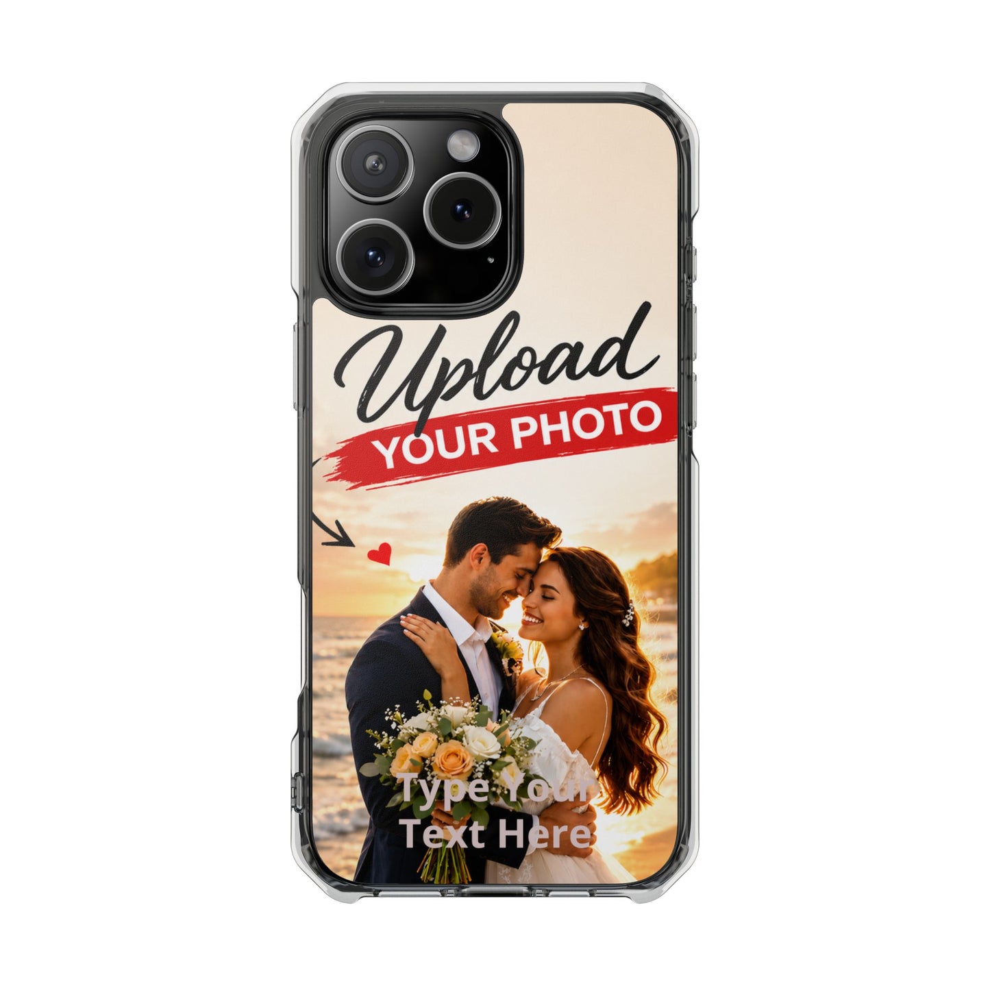 Custom Clear Magnetic Phone Case — Upload Your Photo & Text