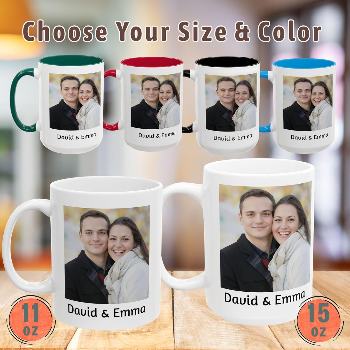 Personalized Coffee Mug with Photo & Name | Custom Ceramic Mug