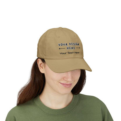 Woman wearing personalized embroidered Khaki dad hat – LilMonal