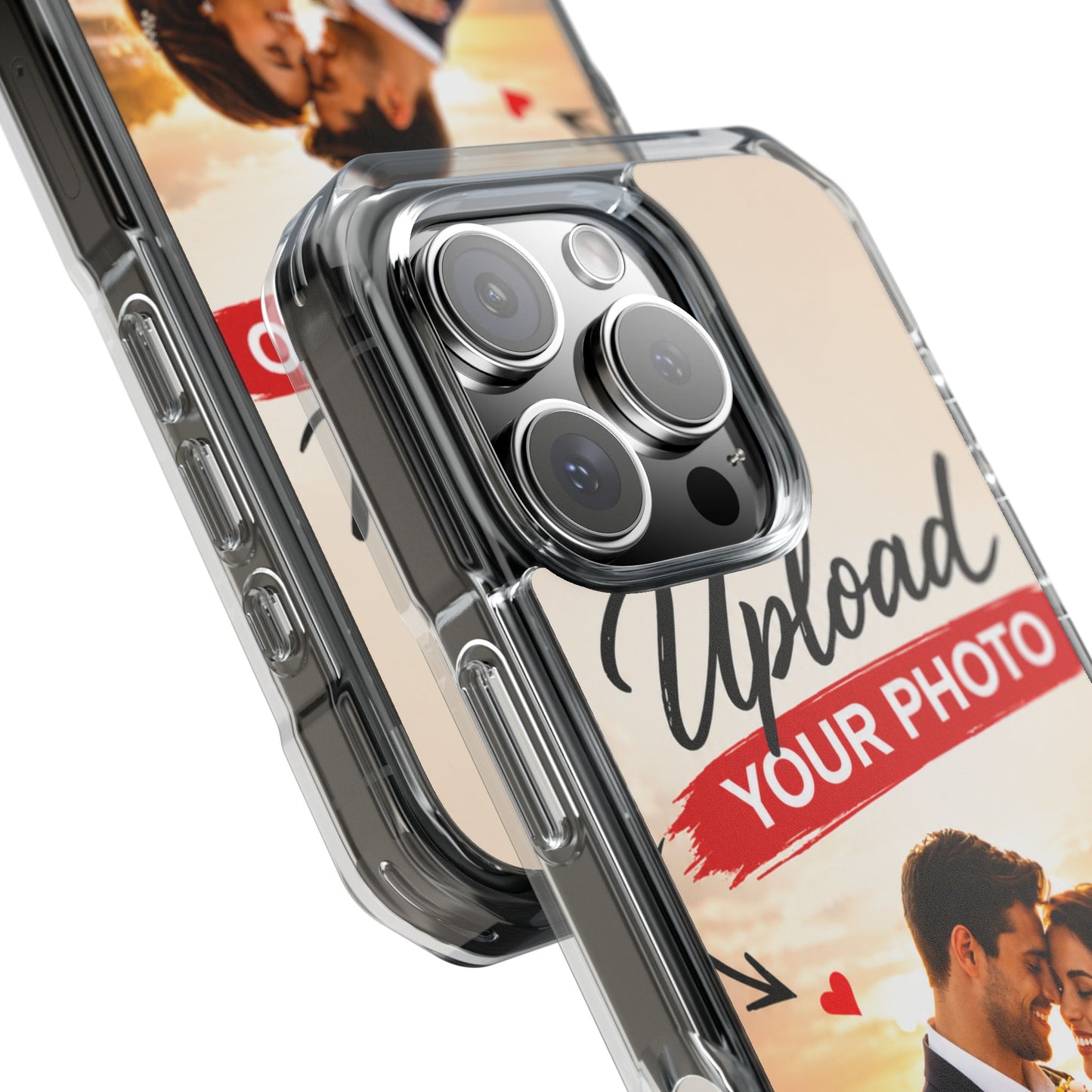 Custom Clear Magnetic Phone Case — Upload Your Photo & Text
