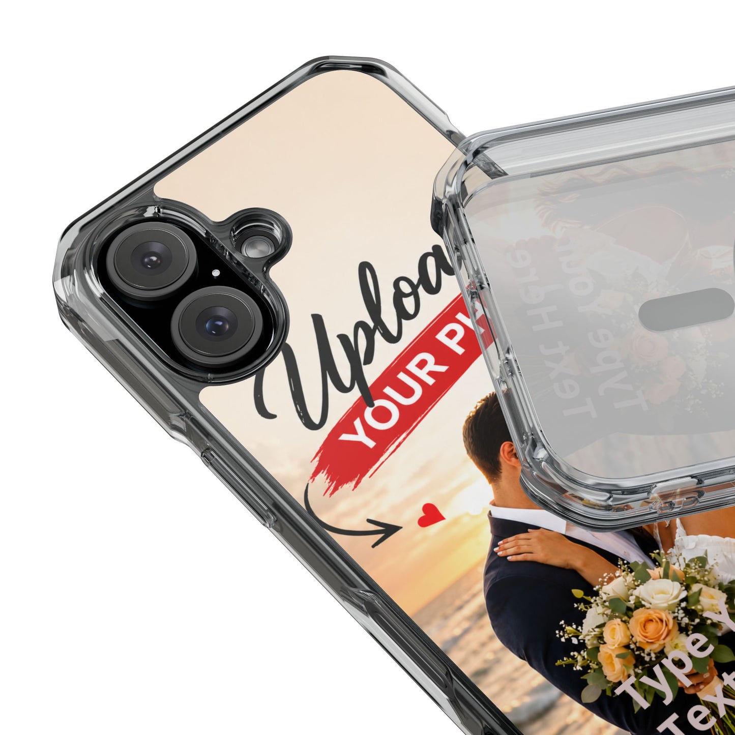 Custom Clear Magnetic Phone Case — Upload Your Photo & Text