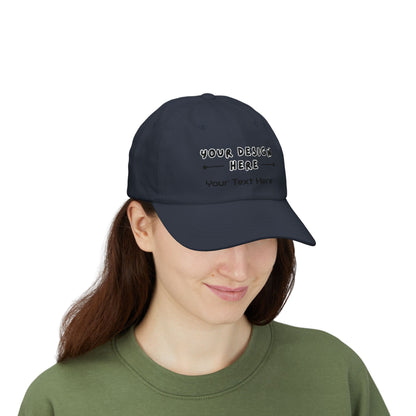 Woman wearing personalized embroidered Navy dad hat – LilMonal