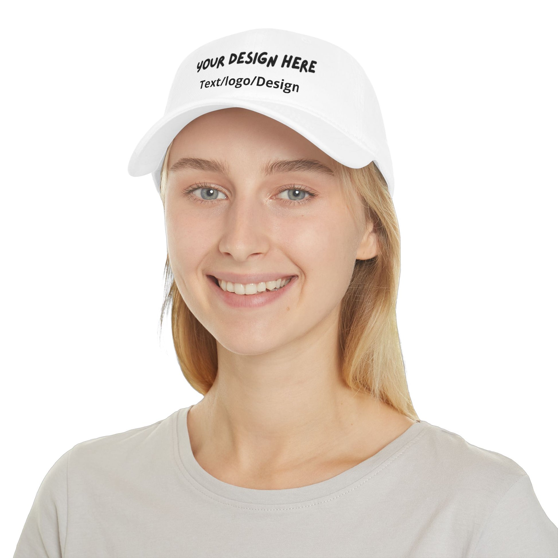 Woman wearing White custom photo hat – LilMonal