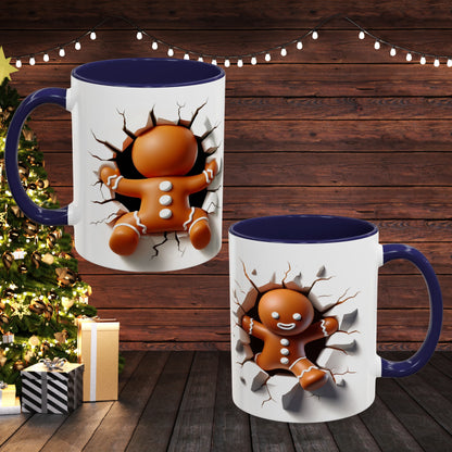 Gingerbread Man Christmas Mug - Festival Holiday Coffee Cup Gift Gingerbread man Santa Christmas mugs, multi-colors