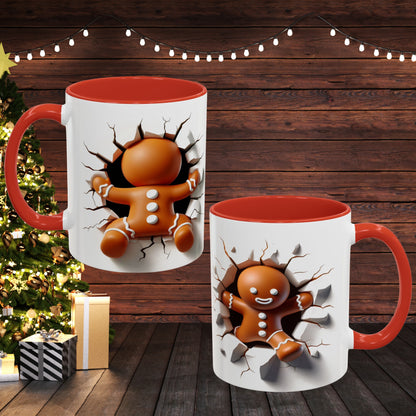 Gingerbread Man Christmas Mug - Festival Holiday Coffee Cup Gift Gingerbread man Santa Christmas mugs, multi-colors