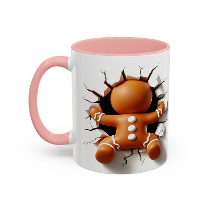 Gingerbread Man Christmas Mug - Festival Holiday Coffee Cup Gift Gingerbread man Santa Christmas mugs, multi-colors
