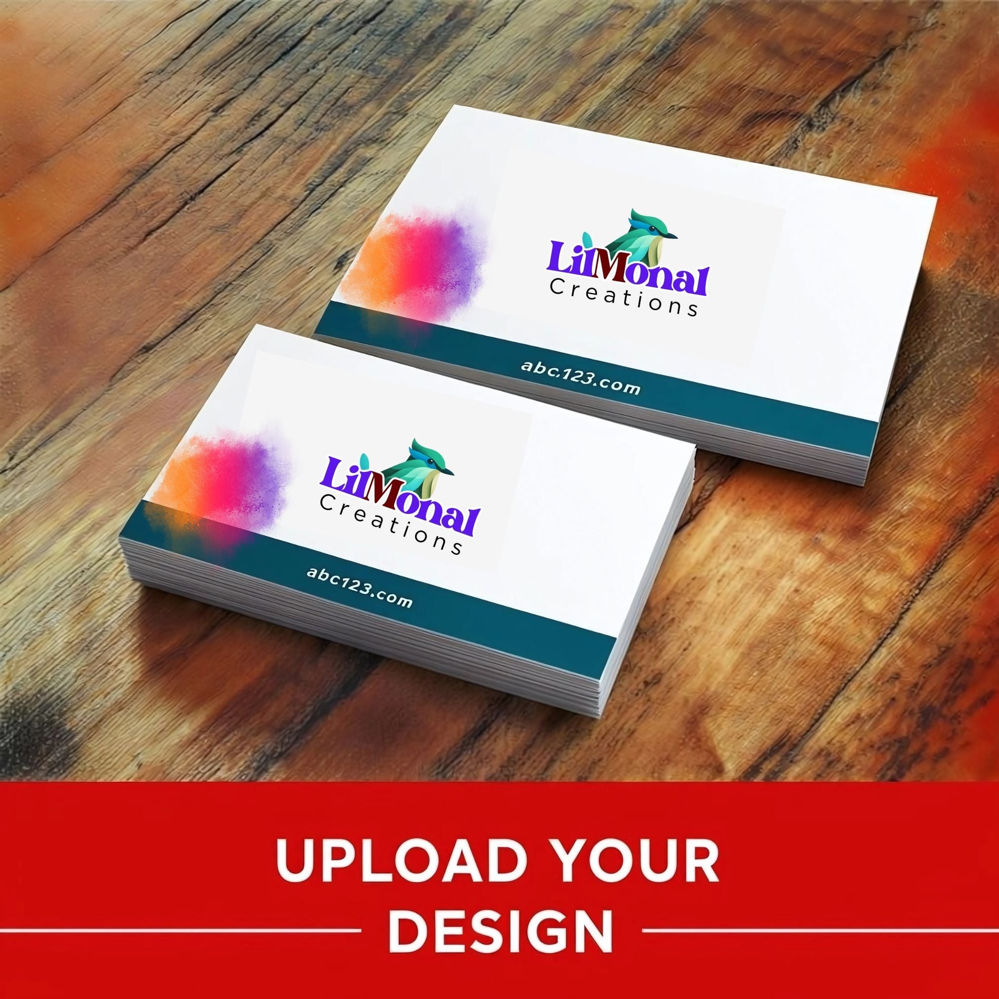 LilMonal 250 custom business cards premium 16pt cardstock with logo and text