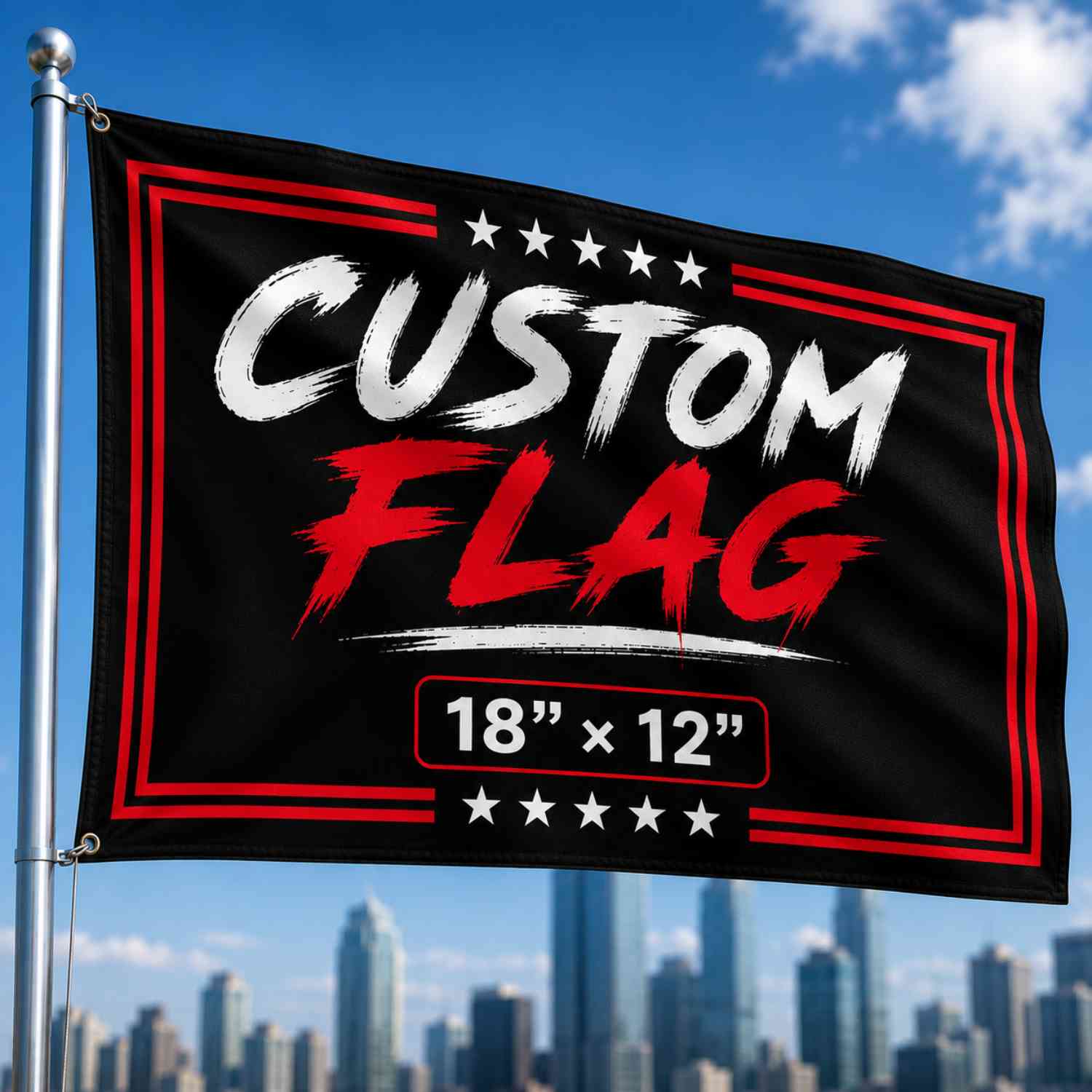 Custom flag 18x12 inch personalized with photo logo or text indoor outdoor use LilMonal