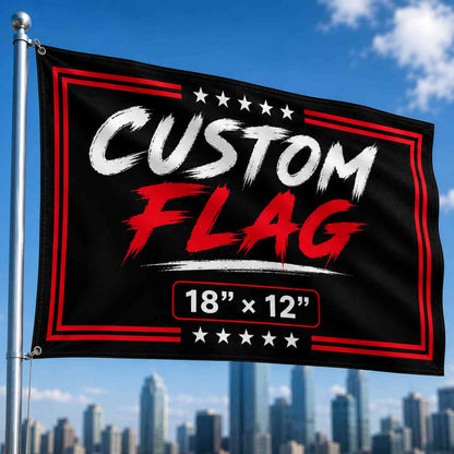 Custom flag 18x12 inch personalized with photo logo or text indoor outdoor use LilMonal