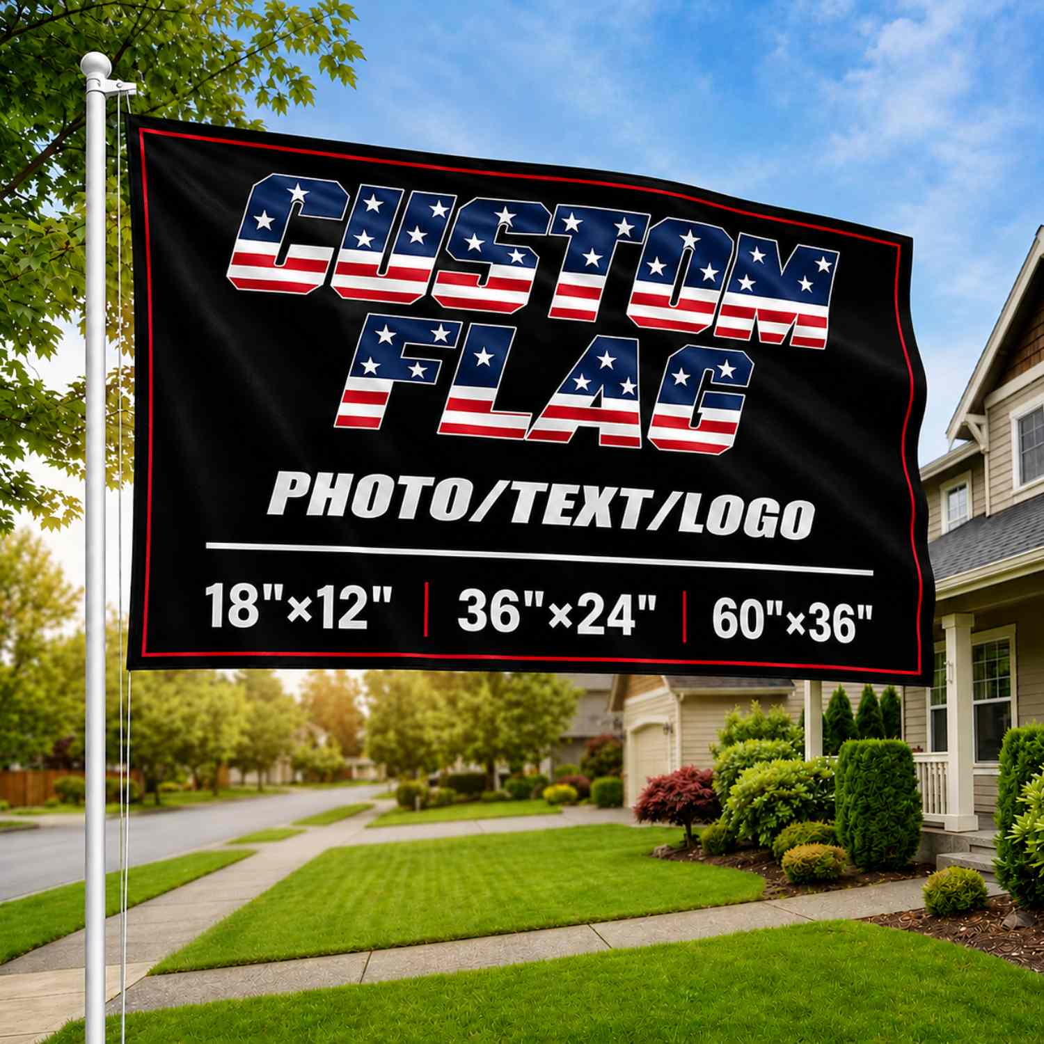 LilMonal custom flag 36x24 inch with personalized design yard garden outdoor display