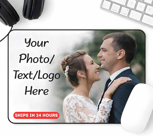Custom Photo Mouse Pad – Personalized Picture & Text, Non-Slip Rubber Base for Office, Gaming & Home Desk