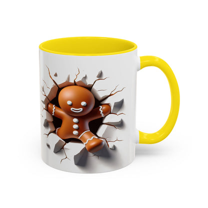 Gingerbread Man Christmas Mug - Festival Holiday Coffee Cup Gift Gingerbread man Santa Christmas mugs, multi-colors