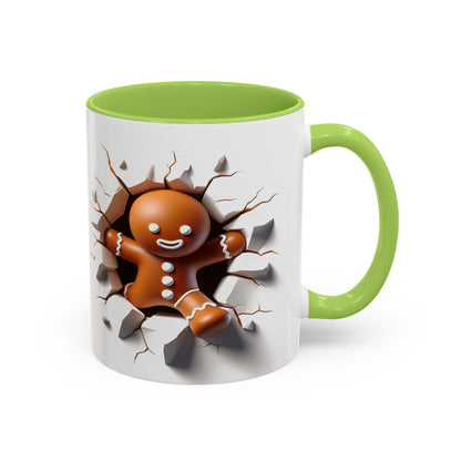 Gingerbread Man Christmas Mug - Festival Holiday Coffee Cup Gift Gingerbread man Santa Christmas mugs, multi-colors