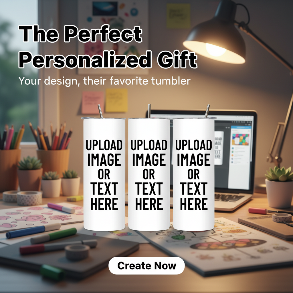 Custom 20oz Skinny Tumbler – Personalized with Your Photo, Text, or Logo