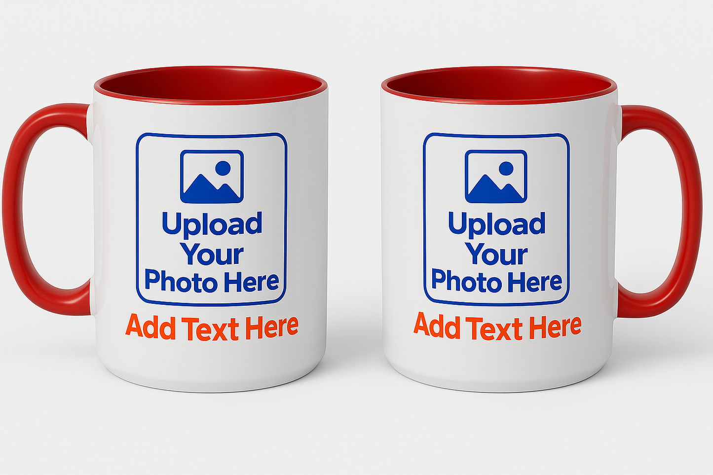 Custom Coffee Mug with photo & text featuring white exterior and red handle and interior by lilmonal