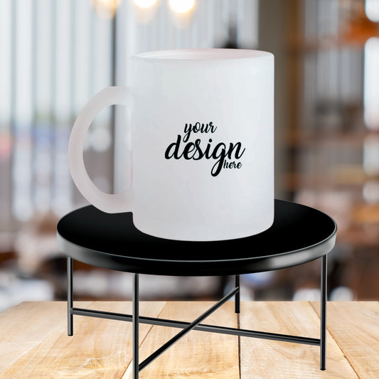 Customizable frosted mugs by lilmonal with a blank design space for personalized text or artwork