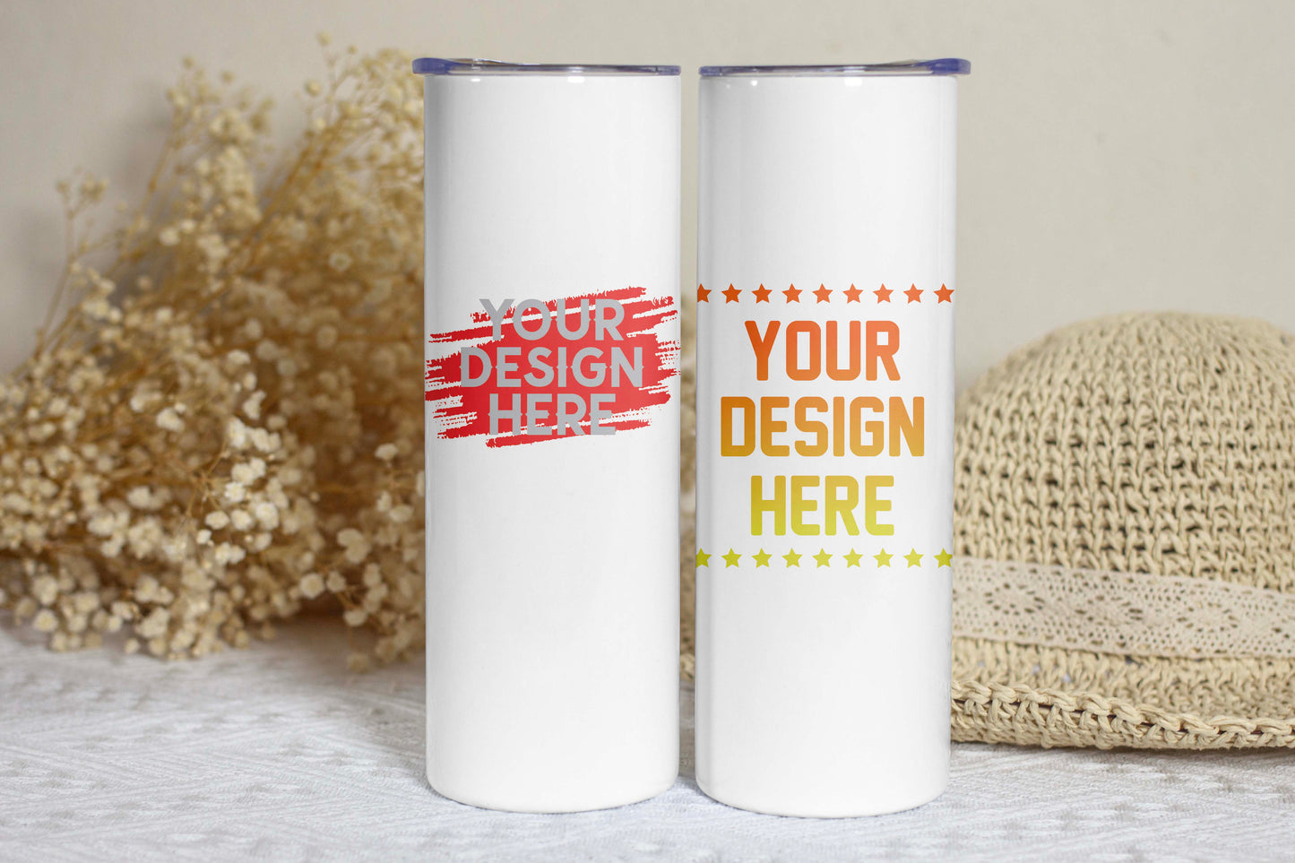 lilmonal personalized mom tumbler with customizable design space on white stainless steel bottles