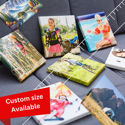 Custom size lilmonal canvas prints featuring personalized photos of people and nature scenes